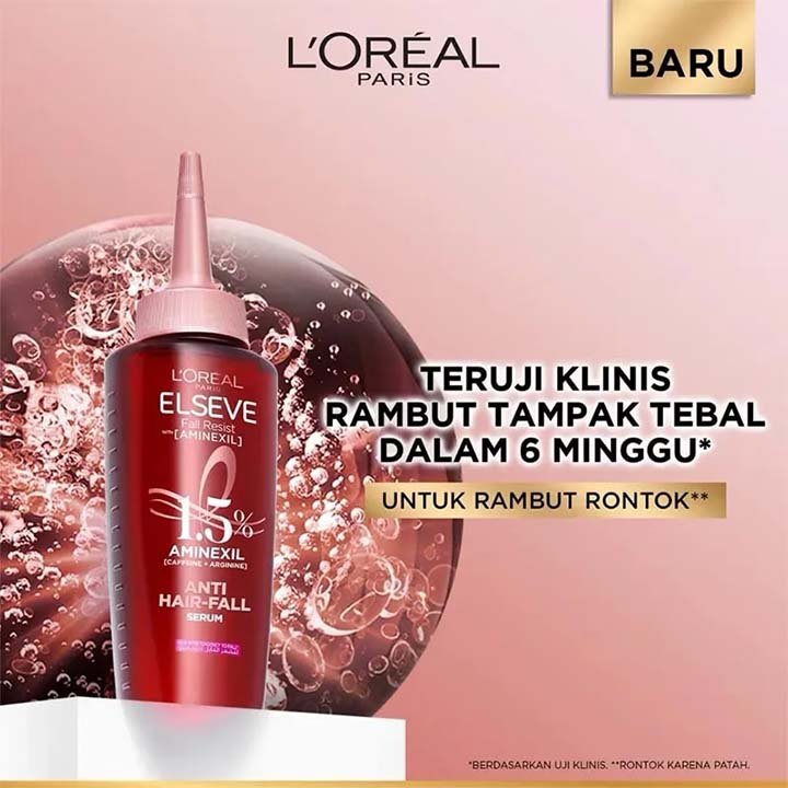 foto produk L'Oréal Paris Elseve Aminexil Anti Hair-Fall Serum untuk mencegah rambut rontok